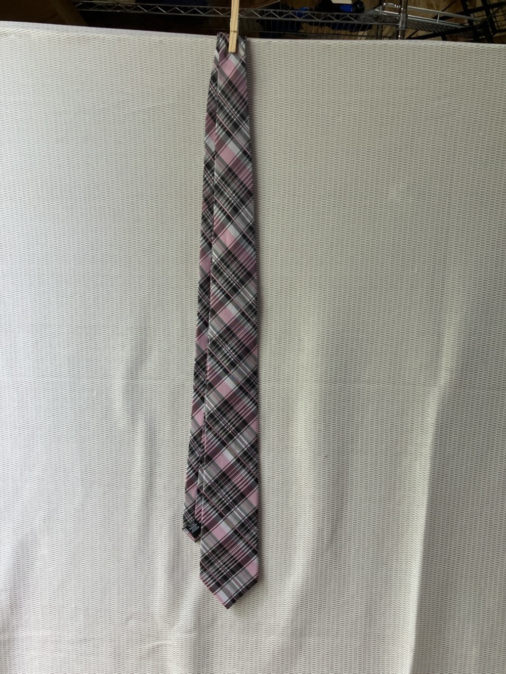 croft & barrow Pink and Black Plaid Men's Dress Tie